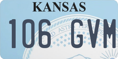 KS license plate 106GVM
