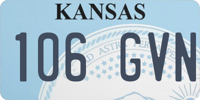 KS license plate 106GVN