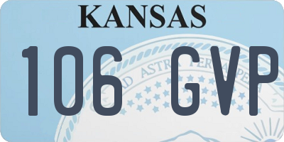 KS license plate 106GVP