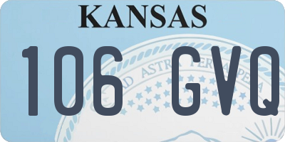 KS license plate 106GVQ