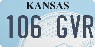 KS license plate 106GVR