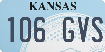 KS license plate 106GVS