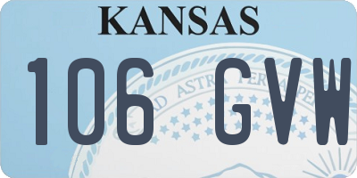 KS license plate 106GVW