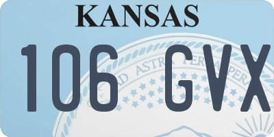 KS license plate 106GVX