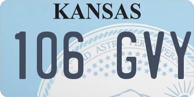 KS license plate 106GVY