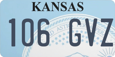 KS license plate 106GVZ