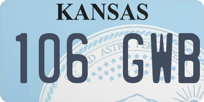 KS license plate 106GWB