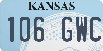 KS license plate 106GWC