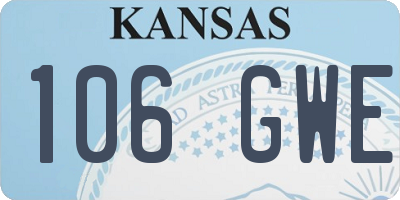 KS license plate 106GWE