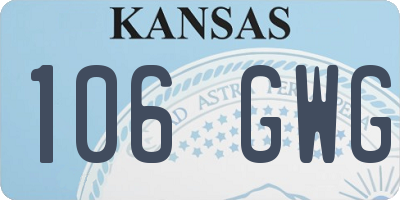 KS license plate 106GWG
