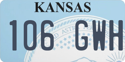 KS license plate 106GWH