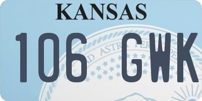 KS license plate 106GWK