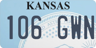 KS license plate 106GWN
