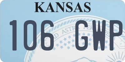 KS license plate 106GWP