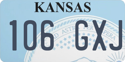 KS license plate 106GXJ