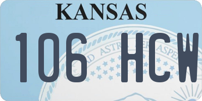 KS license plate 106HCW
