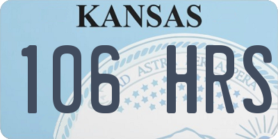 KS license plate 106HRS