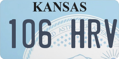 KS license plate 106HRV