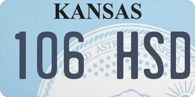 KS license plate 106HSD