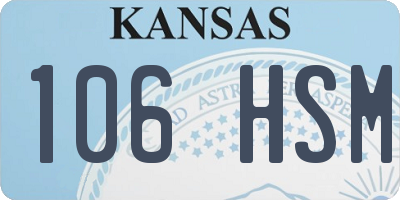 KS license plate 106HSM