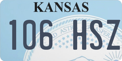KS license plate 106HSZ
