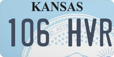 KS license plate 106HVR