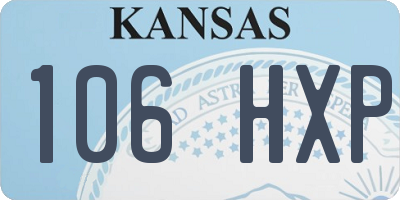 KS license plate 106HXP