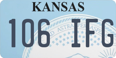 KS license plate 106IFG