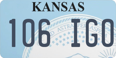 KS license plate 106IGO