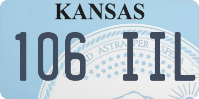 KS license plate 106IIL