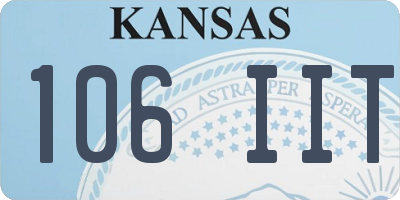 KS license plate 106IIT
