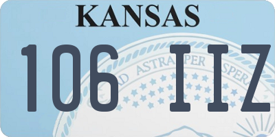 KS license plate 106IIZ