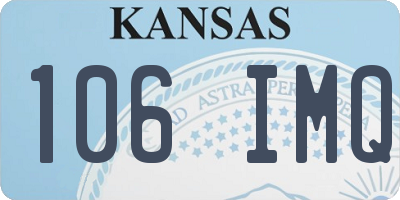KS license plate 106IMQ