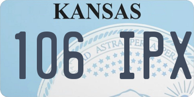 KS license plate 106IPX