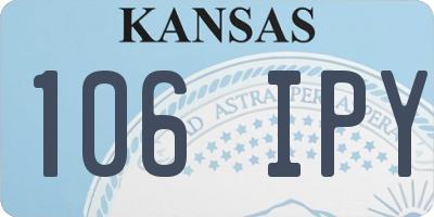 KS license plate 106IPY