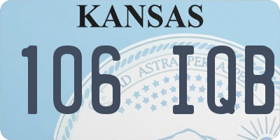 KS license plate 106IQB