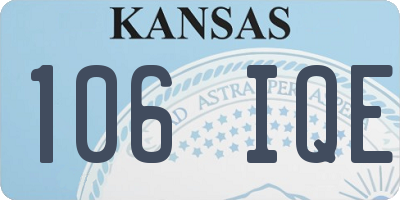 KS license plate 106IQE