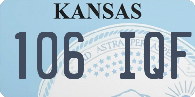 KS license plate 106IQF
