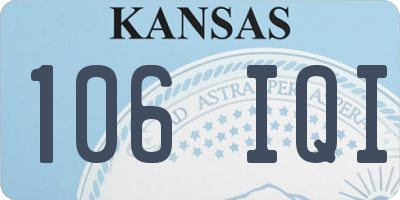 KS license plate 106IQI