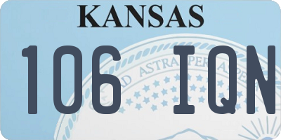 KS license plate 106IQN