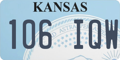 KS license plate 106IQW