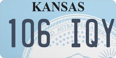 KS license plate 106IQY