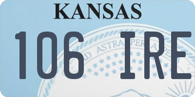 KS license plate 106IRE