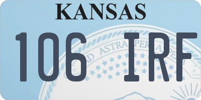 KS license plate 106IRF