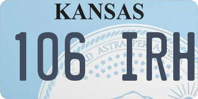 KS license plate 106IRH