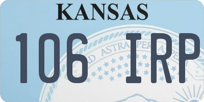 KS license plate 106IRP