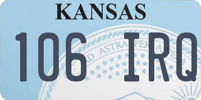 KS license plate 106IRQ