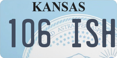 KS license plate 106ISH