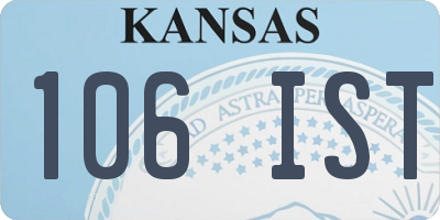 KS license plate 106IST