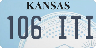 KS license plate 106ITI
